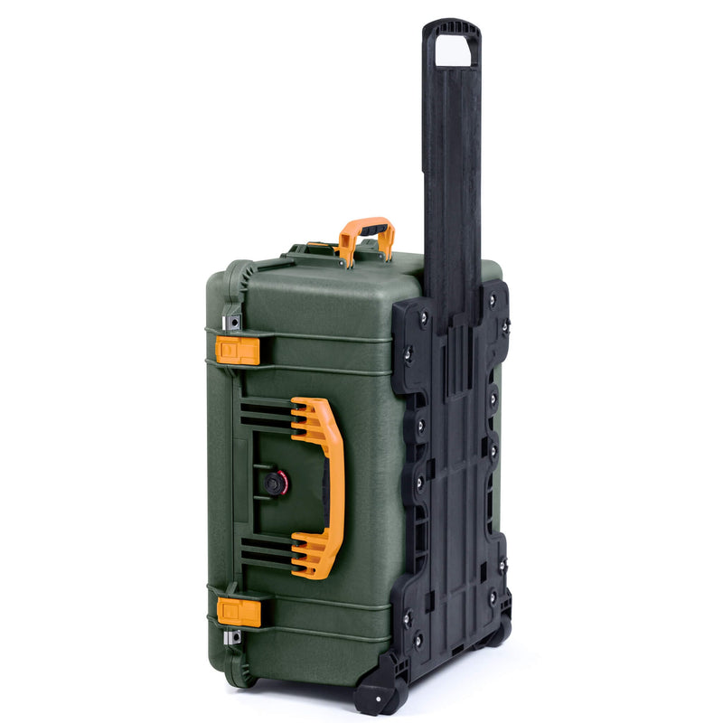 Pelican 1620 Case, OD Green with Yellow Handles & Push-Button Latches ColorCase 