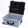 Pelican 1620 Case, Silver with Black Handles & Push-Button Latches ColorCase