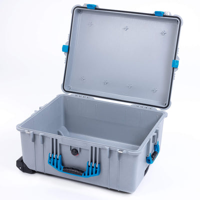 Pelican 1620 Case, Silver with Blue Handles & Latches ColorCase