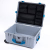 Pelican 1620 Case, Silver with Blue Handles & Push-Button Latches ColorCase