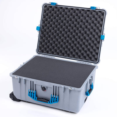 Pelican 1620 Case, Silver with Blue Handles & Latches ColorCase