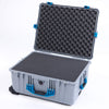 Pelican 1620 Case, Silver with Blue Handles & Push-Button Latches ColorCase