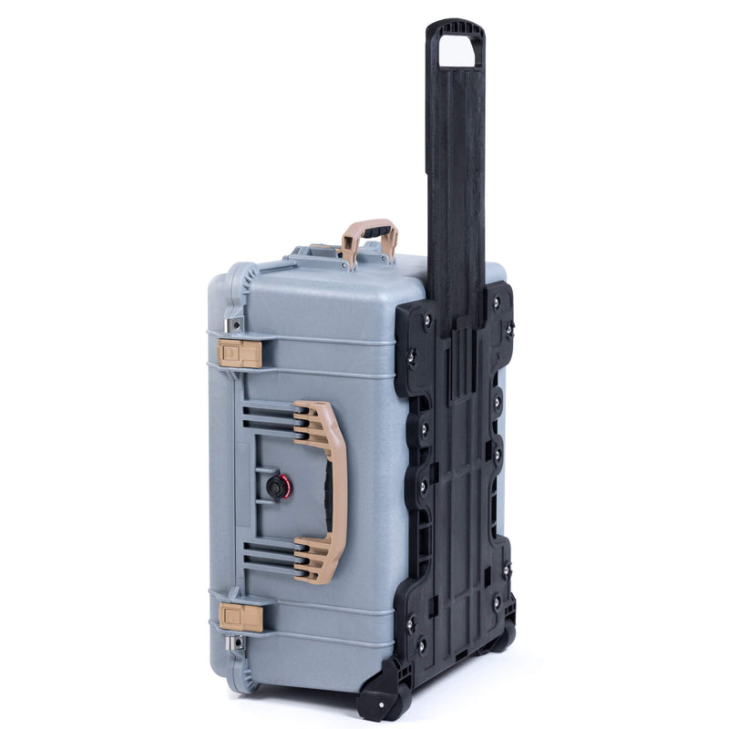 Pelican 1620 Case, Silver with Desert Tan Handles & Push-Button Latches ColorCase 