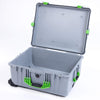 Pelican 1620 Case, Silver with Lime Green Handles & Latches ColorCase