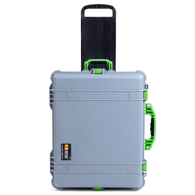 Pelican 1620 Case, Silver with Lime Green Handles & Latches ColorCase