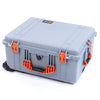 Pelican 1620 Case, Silver with Orange Handles & Latches ColorCase