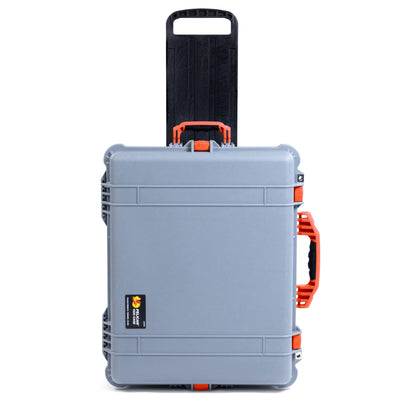 Pelican 1620 Case, Silver with Orange Handles & Latches ColorCase