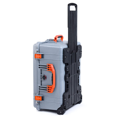 Pelican 1620 Case, Silver with Orange Handles & Latches ColorCase