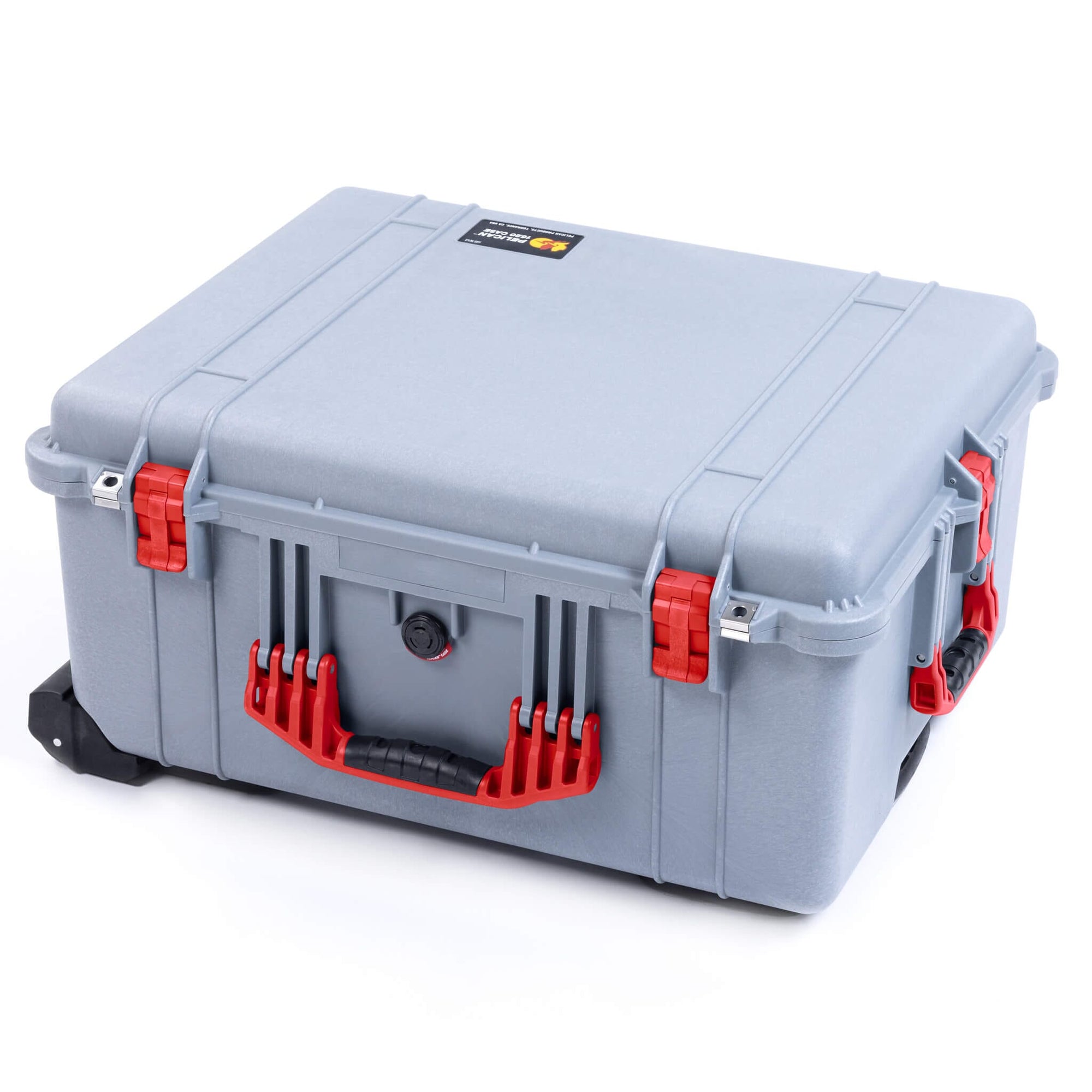 Pelican 1620 Case, Silver with Red Handles & Latches ColorCase 