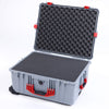 Pelican 1620 Case, Silver with Red Handles & Latches ColorCase