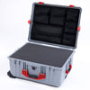 Pelican 1620 Case, Silver with Red Handles & Latches ColorCase