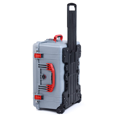 Pelican 1620 Case, Silver with Red Handles & Latches ColorCase