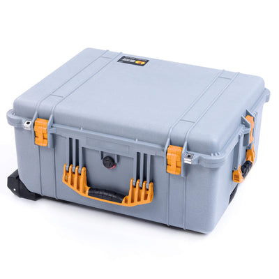 Pelican 1620 Case, Silver with Yellow Handles & Latches ColorCase