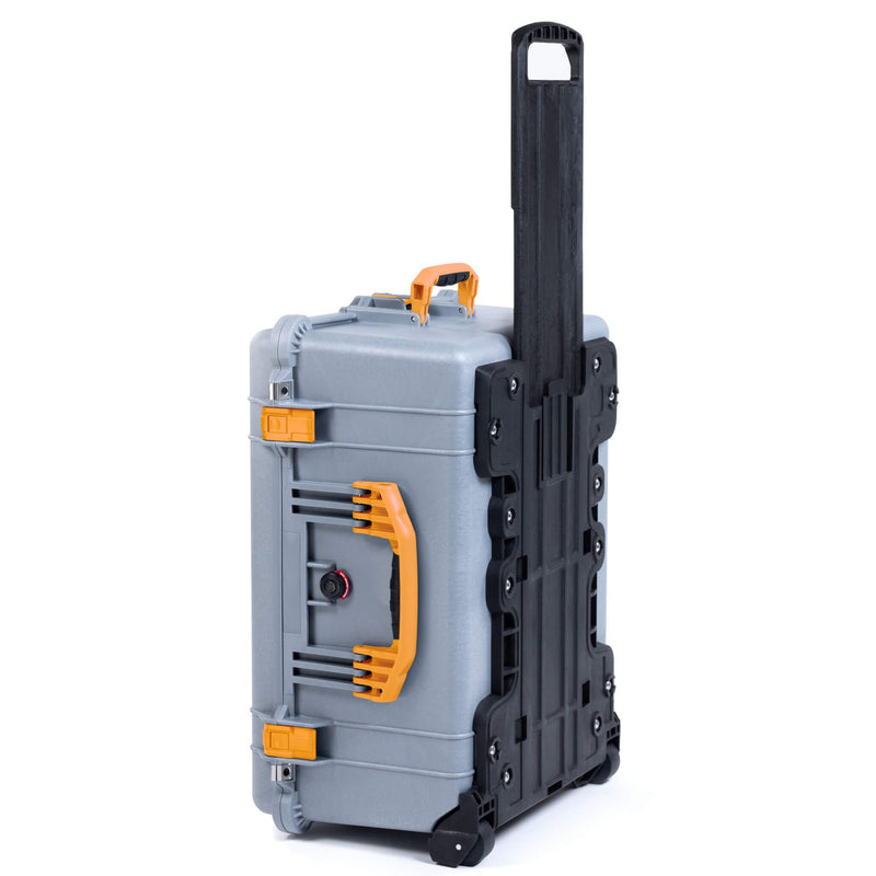 Pelican 1620 Case, Silver with Yellow Handles & Push-Button Latches ColorCase 