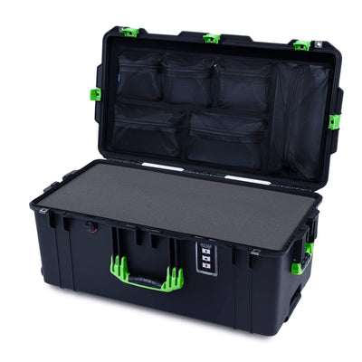 Pelican 1626 Air Case, Black with Lime Green Handles & Latches ColorCase