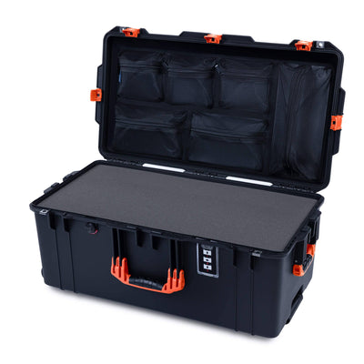 Pelican 1626 Air Case, Black with Orange Handles & Latches ColorCase