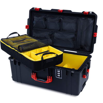 Pelican 1626 Air Case, Black with Red Handles & Latches ColorCase