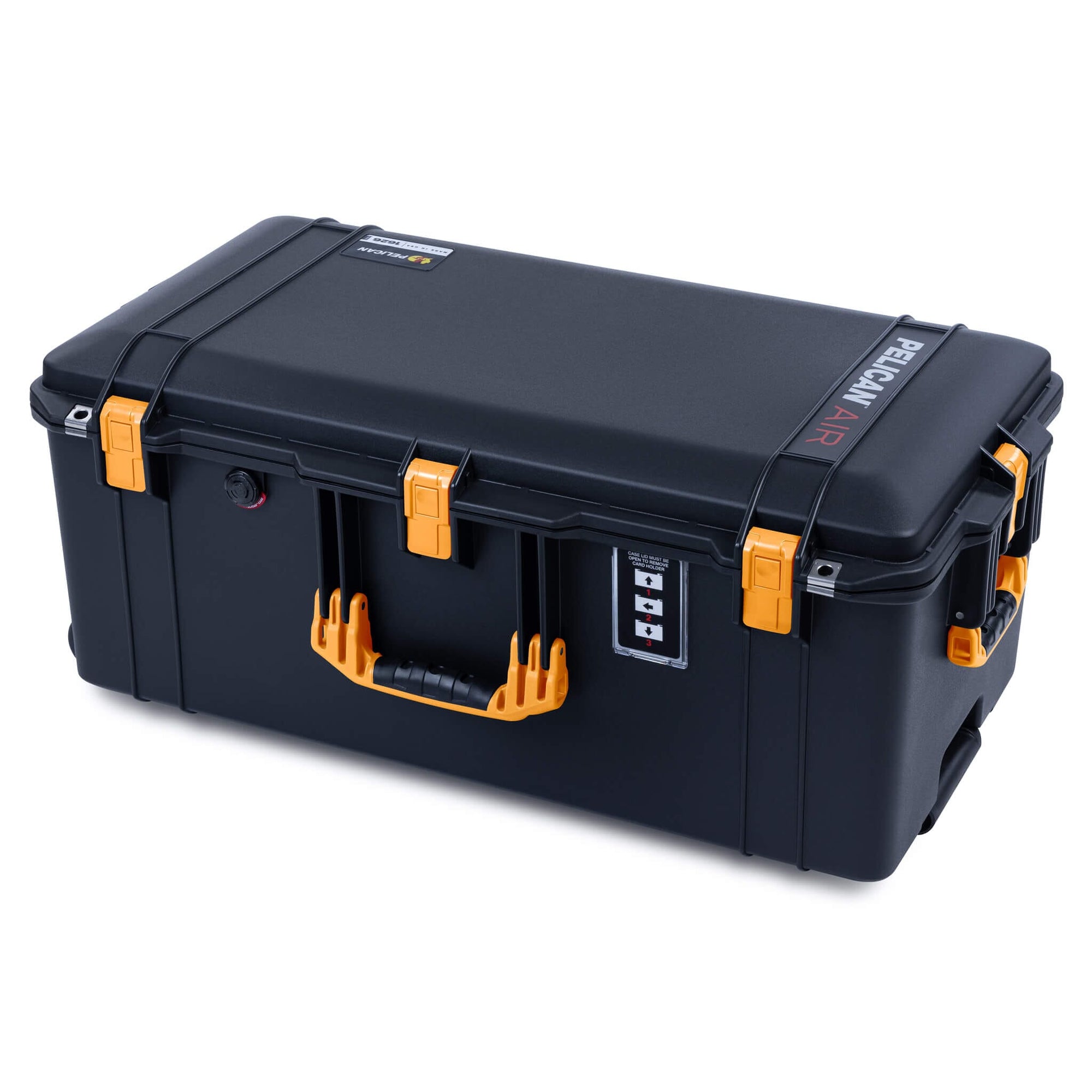 Pelican 1626 Air Case, Black with Yellow Handles & Latches ColorCase 