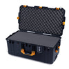 Pelican 1626 Air Case, Black with Yellow Handles & Latches Pick & Pluck Foam with Convolute Lid Foam ColorCase 016260-0001-110-241