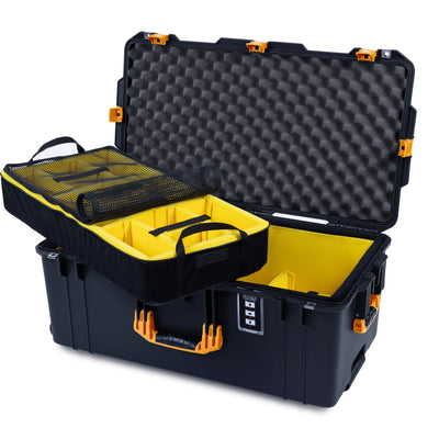 Pelican 1626 Air Case, Black with Yellow Handles & Latches ColorCase