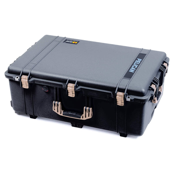 Pelican 1650 Case, Black with Desert Tan Handles & Latches