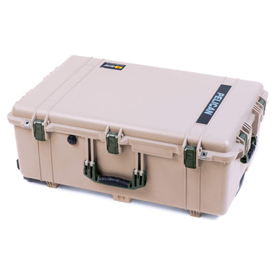 Pelican 1650 Case, Desert Tan with OD Green Handles & Push-Button Latches ColorCase