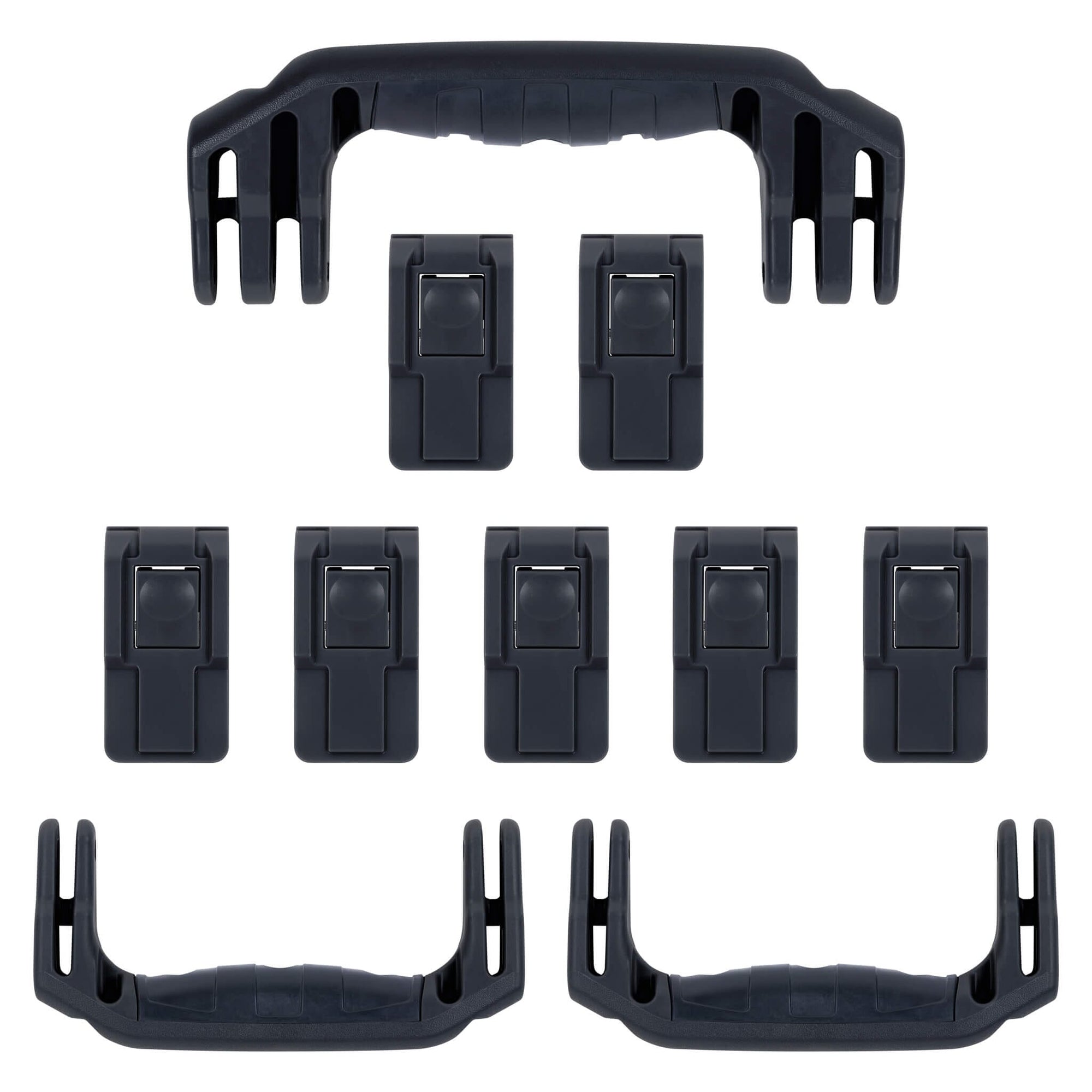 Pelican 1650 Replacement Handles & Latches, Black (Set of 3 Handles, 7 Push-Button Latches) ColorCase 