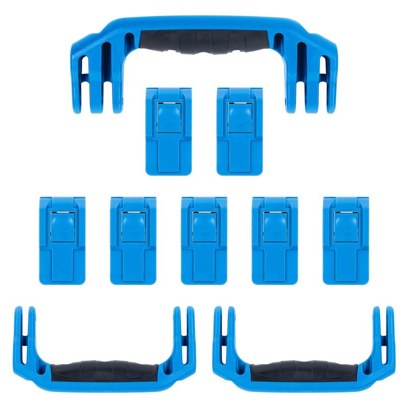 Pelican 1650 Replacement Handles & Latches, Blue (Set of 3 Handles, 7 Push-Button Latches) ColorCase 