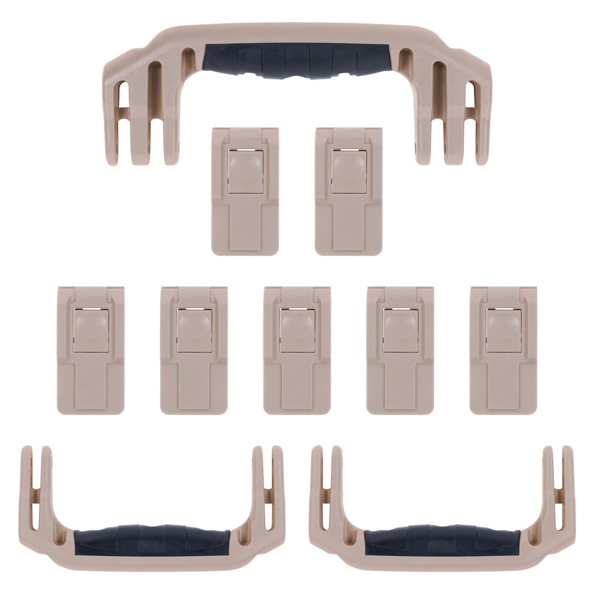 Pelican 1650 Replacement Handles & Latches, Desert Tan (Set of 3 Handles, 7 Push-Button Latches) ColorCase 