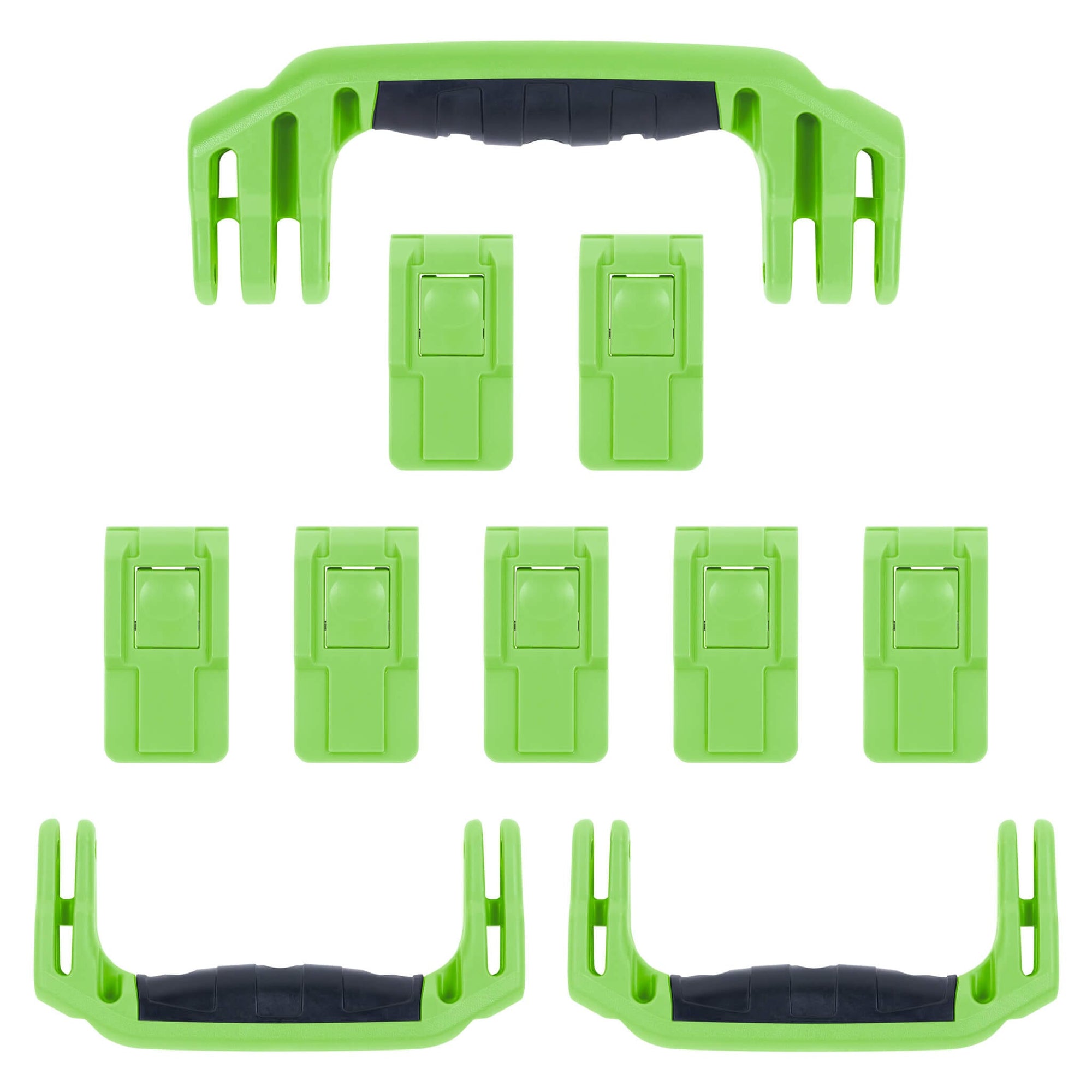 Pelican 1650 Replacement Handles & Latches, Lime Green (Set of 3 Handles, 7 Push-Button Latches) ColorCase 