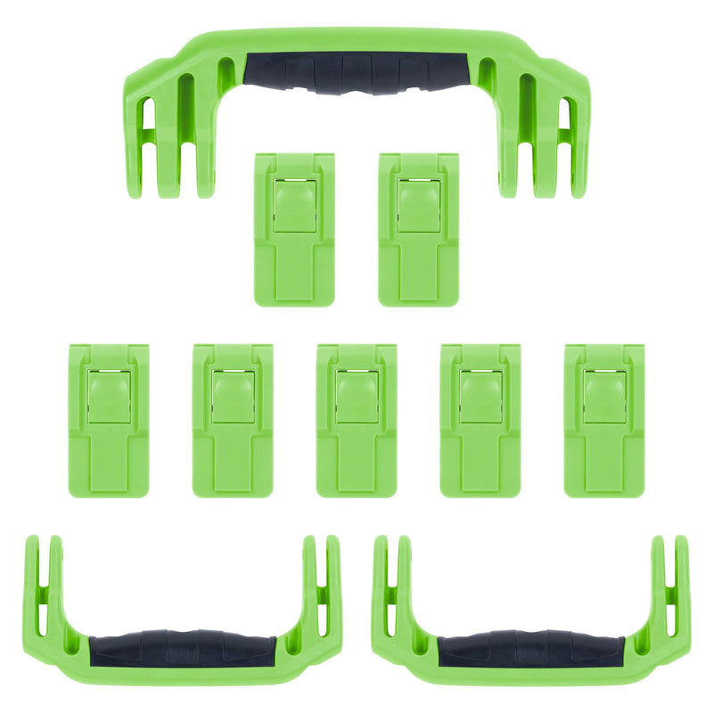 Pelican 1650 Replacement Handles & Latches, Lime Green (Set of 3 Handles, 7 Push-Button Latches) ColorCase 