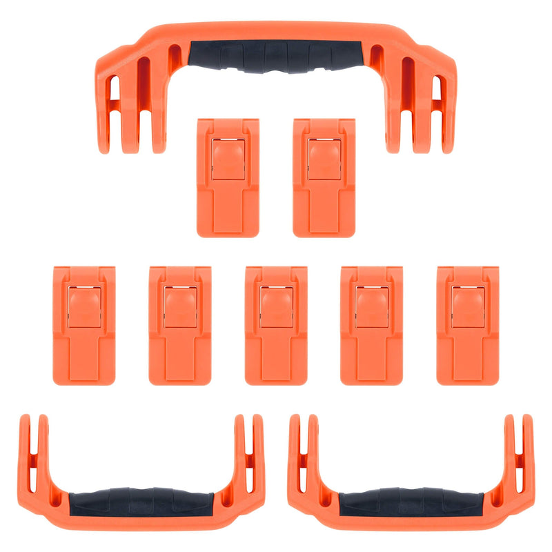 Pelican 1650 Replacement Handles & Latches, Orange (Set of 3 Handles, 7 Push-Button Latches) ColorCase 