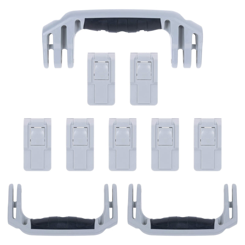 Pelican 1650 Replacement Handles & Latches, Silver (Set of 3 Handles, 7 Push-Button Latches) ColorCase 