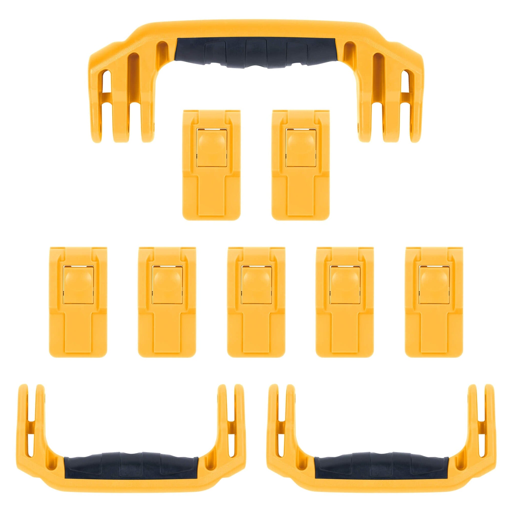 Pelican 1650 Replacement Handles & Latches, Yellow (Set of 3 Handles, 7 Push-Button Latches) ColorCase 