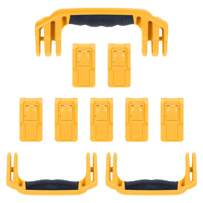 Pelican 1650 Replacement Handles & Latches, Yellow (Set of 3 Handles, 7 Push-Button Latches) ColorCase 