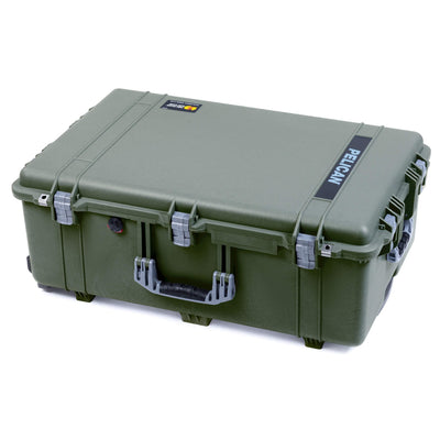 Pelican 1650 Case, OD Green with Silver Handles & Latches ColorCase