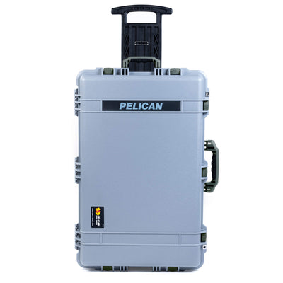 Pelican 1650 Case, Silver with OD Green Handles & Latches ColorCase