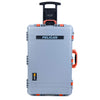 Pelican 1650 Case, Silver with Orange Handles & Latches ColorCase