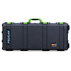 Pelican 1700 Protector Long Case, Black with Lime Green Handles & Latches (Gen2)