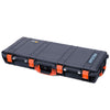 Pelican 1700 Protector Long Case, Black with Orange Handles & Latches (Gen2)