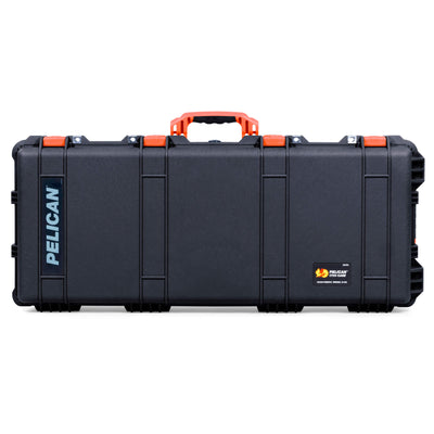 Pelican 1700 Protector Long Case, Black with Orange Handles & Latches (Gen2)