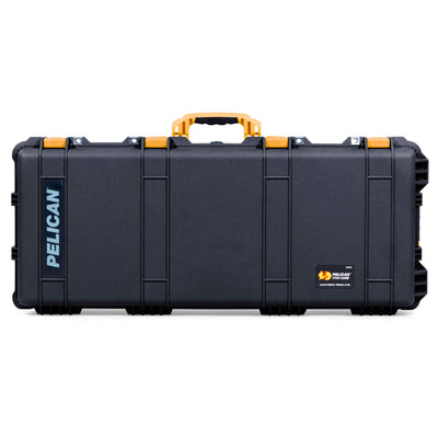 Pelican 1700 Protector Long Case, Black with Yellow Handles & Latches (Gen2) ColorCase