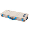 Pelican 1700 Protector Long Case, Desert Tan with Blue Handles & Latches (Gen2)