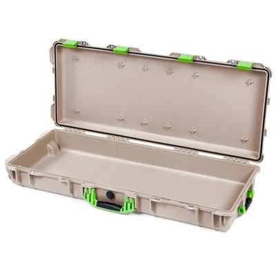 Pelican 1700 Protector Long Case, Desert Tan with Lime Green Handles & Latches (Gen2) None (Case Only) ColorCase 017000-0000-310-300