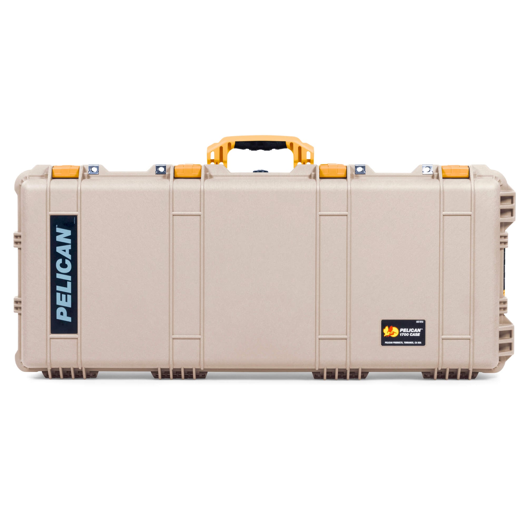 Pelican 1700 Protector Long Case, Desert Tan with Yellow Handles & Latches (Gen2) ColorCase 