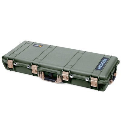 Pelican 1700 Protector Long Case, OD Green with Desert Tan Handles & Latches (Gen2)