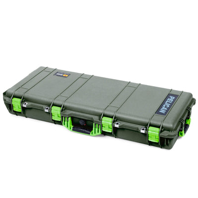 Pelican 1700 Protector Long Case, OD Green with Lime Green Handles & Latches (Gen2) ColorCase