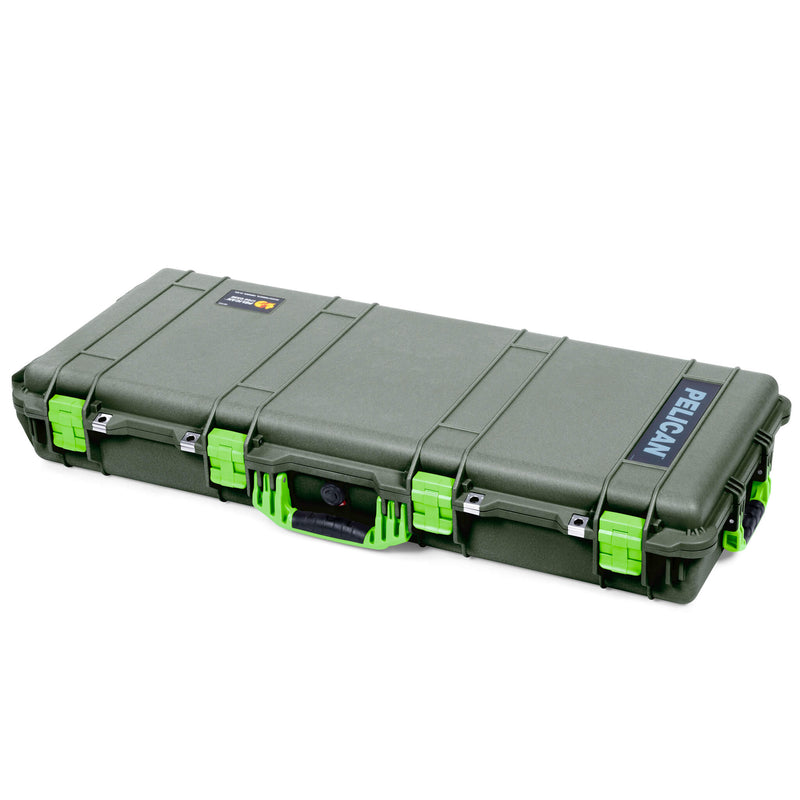 Pelican 1700 Protector Long Case, OD Green with Lime Green Handles & Latches (Gen2) ColorCase 