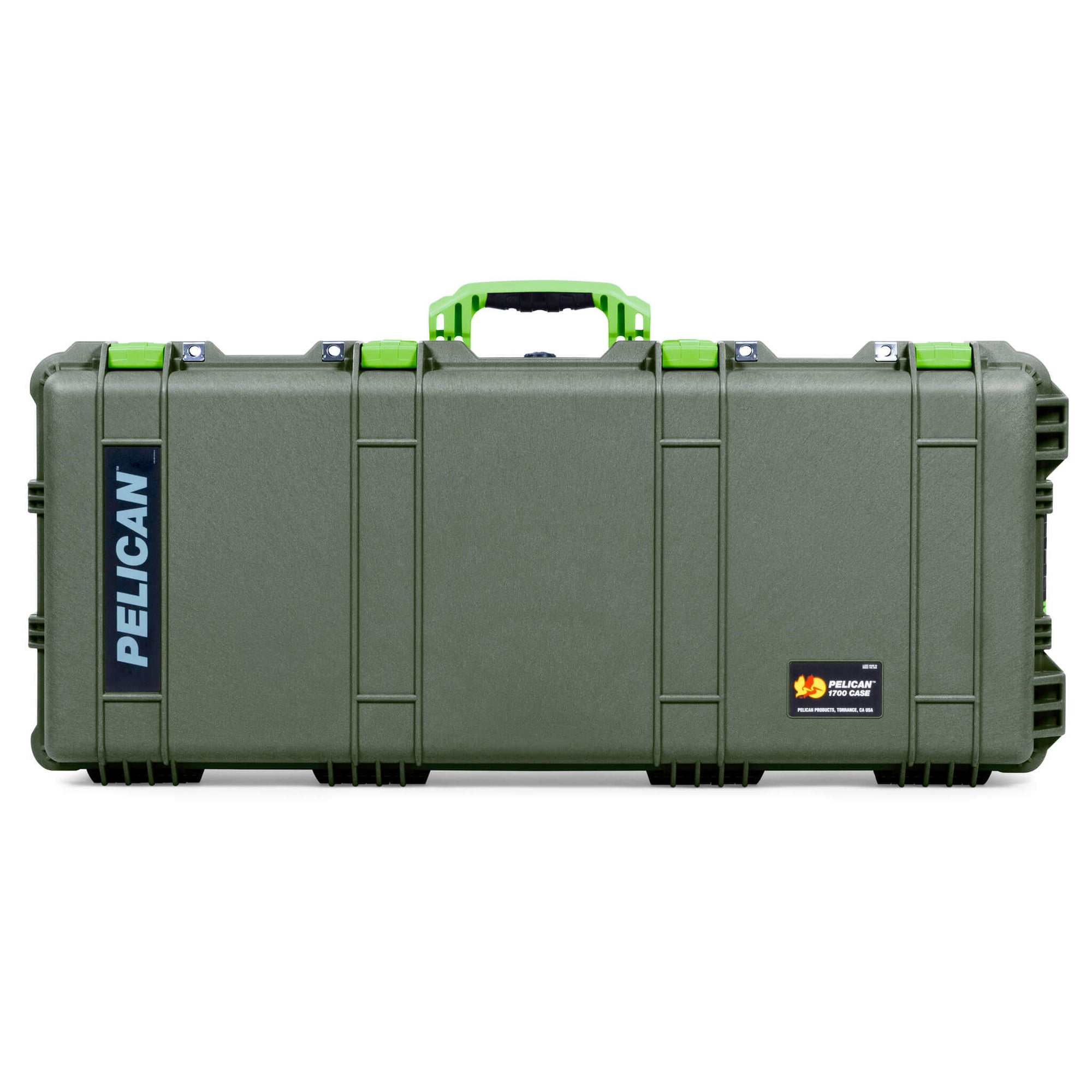 Pelican 1700 Protector Long Case, OD Green with Lime Green Handles & Latches (Gen2) ColorCase 