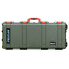 Pelican 1700 Protector Long Case, OD Green with Orange Handles & Latches (Gen2)